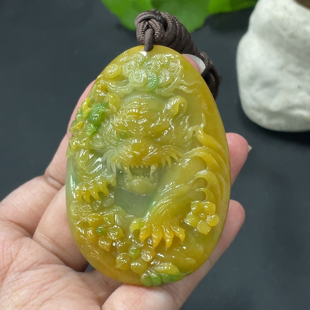 F18032143 Jadeite Tiger Pendant, Color Origin Undetermined, Total Weight 61.724g