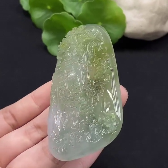 F34996472 Jadeite Landscape Pendant, Total Weight Approx. 34g