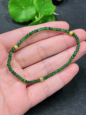 F33839513 Jadeite Bracelet Non-Gold Total Weight Approx. 3.09g Size Approx. 3mm