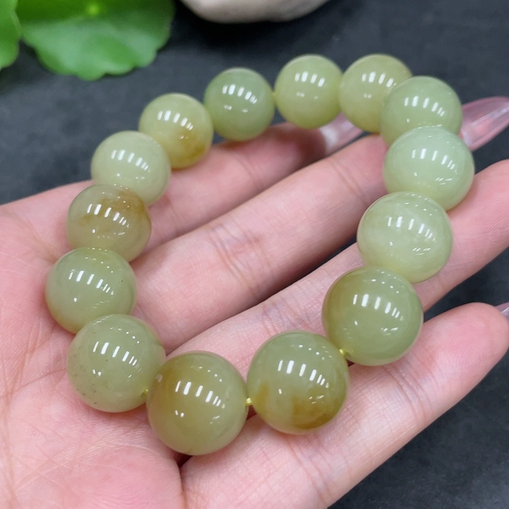 H33944796 Hetian Jade Bracelet, approx. 13.4mm, total weight approx. 57.2g