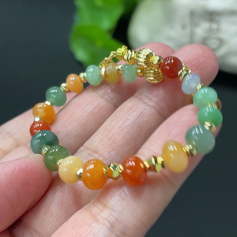 F35171466 Jadeite Bracelet Max. 7mm Approx. Total Weight 8.92g Non-Gold