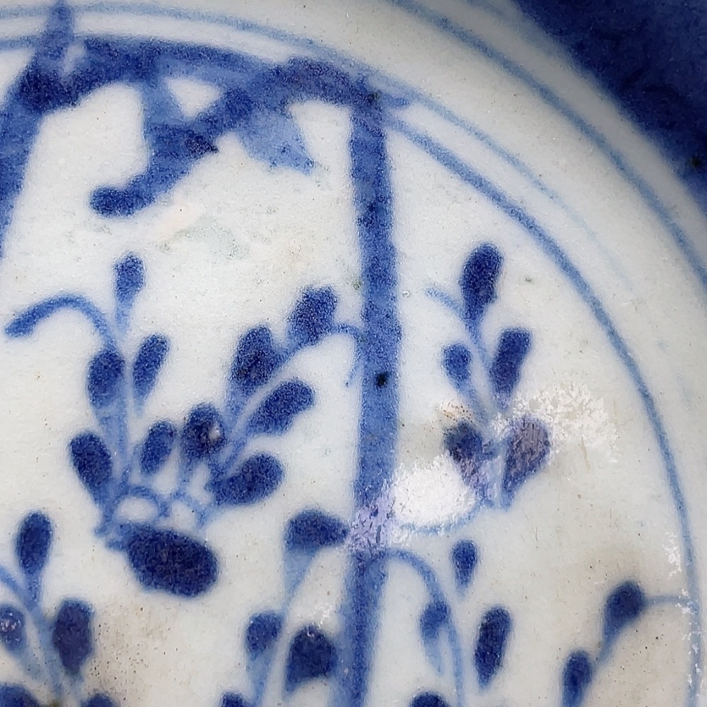 W30541289 Ceramic, Complete Piece, Mid-Early Qing Dynasty Blue and White Cymbidium Flower Plate (Subject to Actual Item)