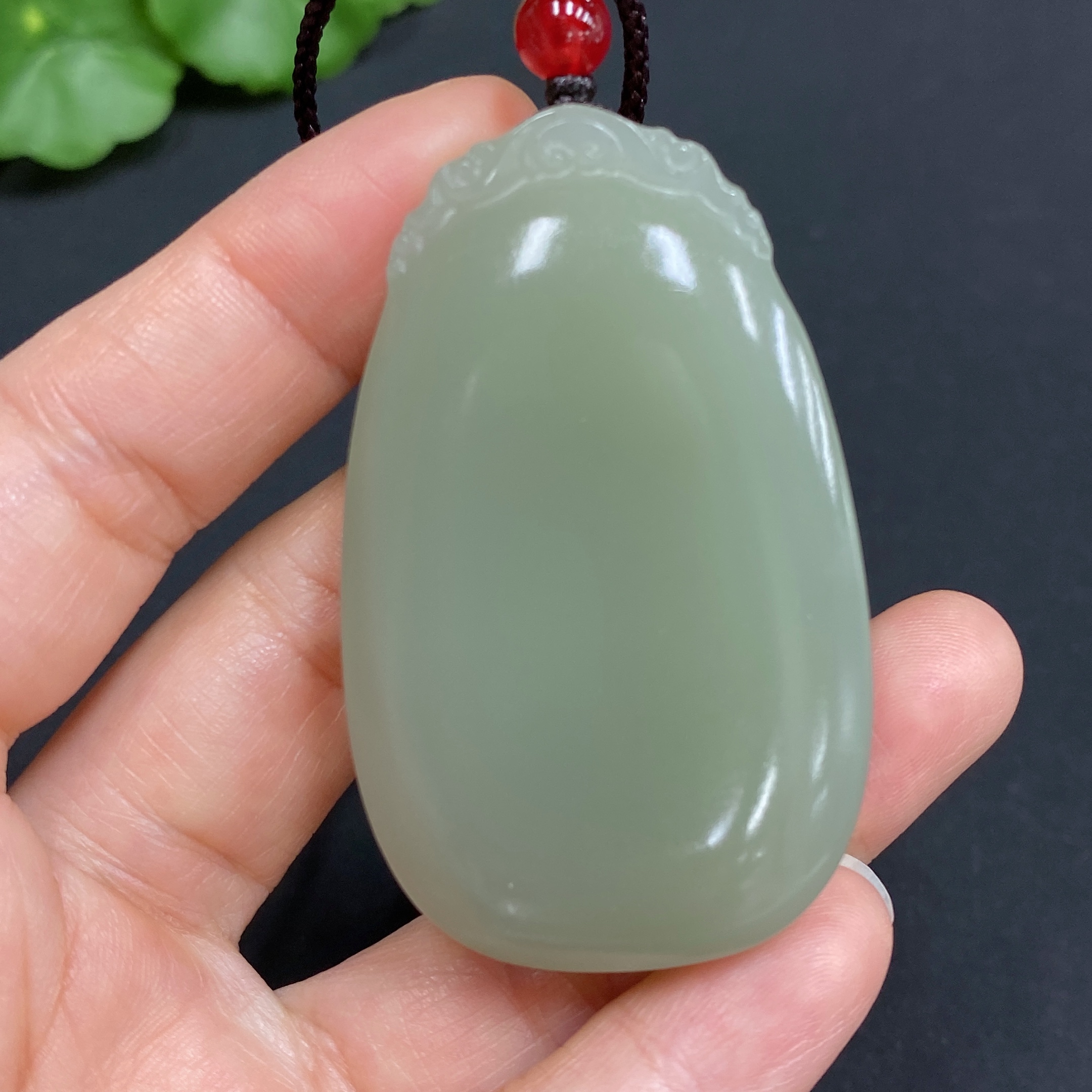 H30571456 Hetian Jade Pendant, Plain Pendant, Total Weight Approx. [with rope] 54g
