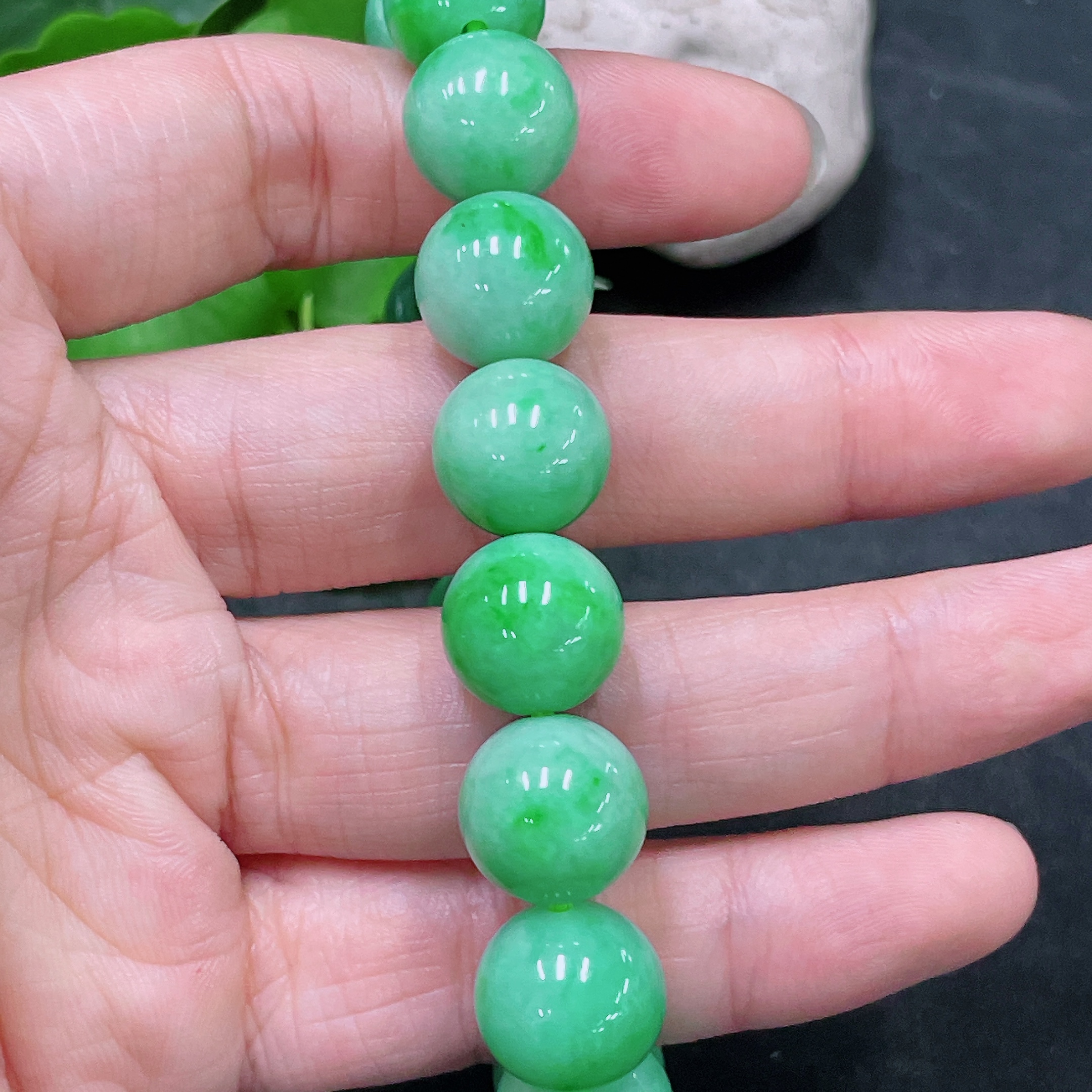 F32810418 Jadeite Bracelet Size 12.6mm Approx. Total Weight 55.12g Approx.