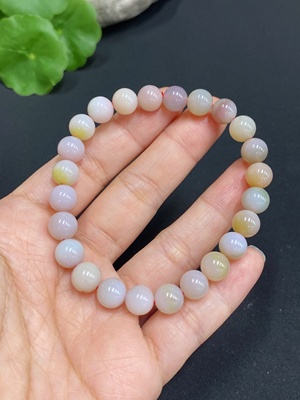 H32759948 Yanyuan Agate Bracelet, approx. 7.4mm beads, total weight approx. 14.7g