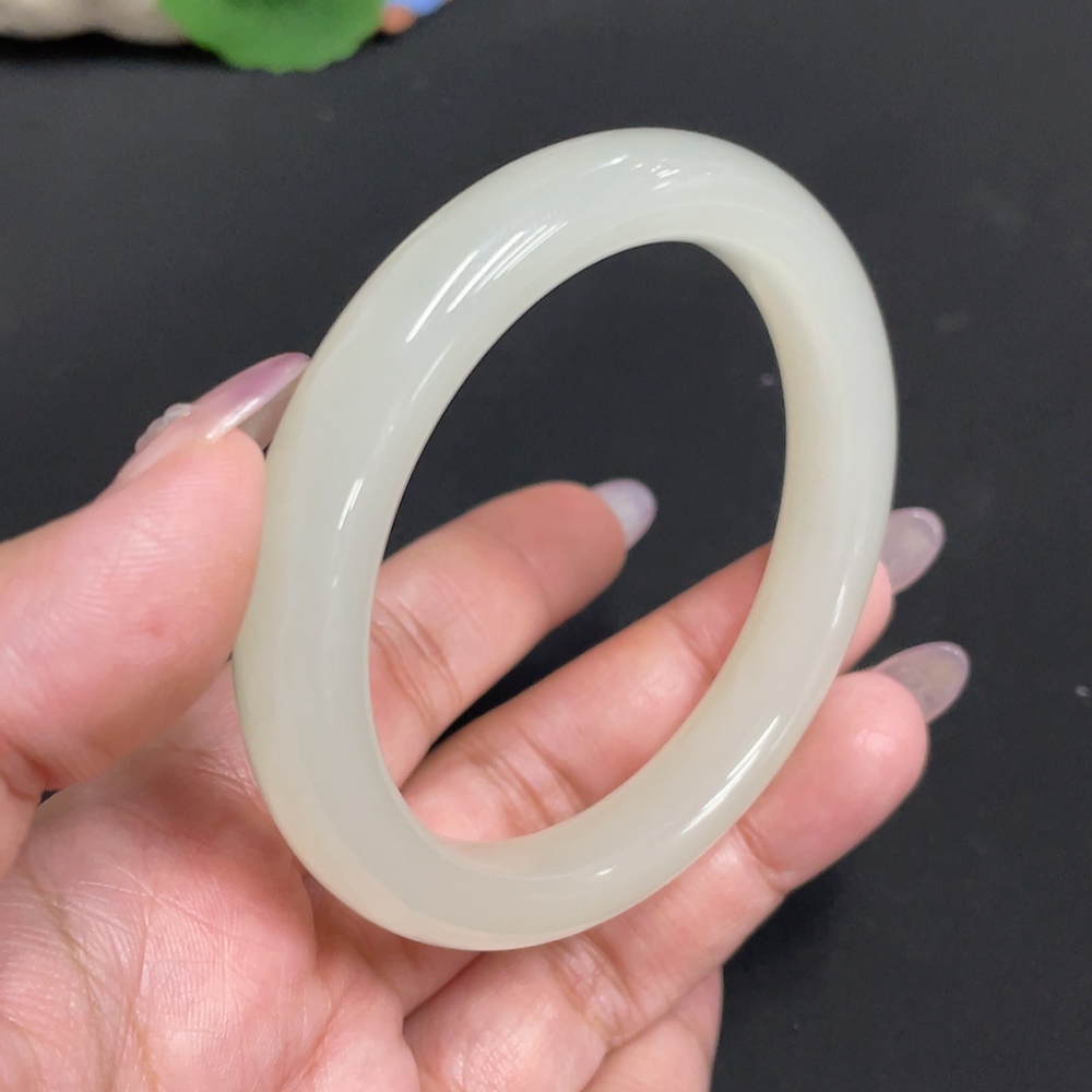 H33931930 Hetian Jade Round Bracelet Size 57.1 Total Weight Approx. 49.2g