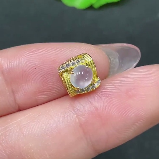 F34046967 Jadeite Inlay Non-Gold Non-Diamond Total Weight Approx. 0.8g