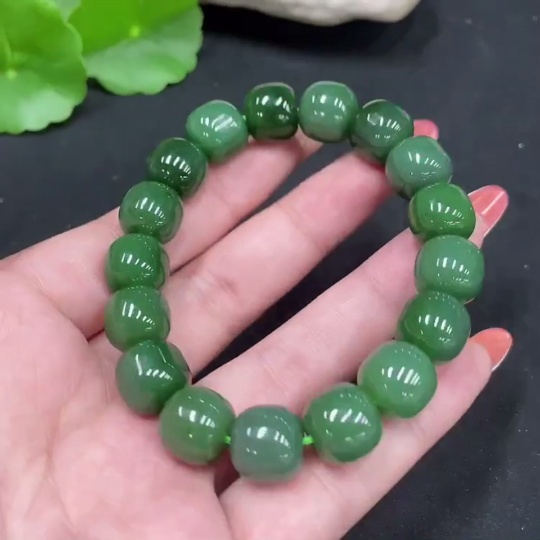 H34053286 Hetian Jade Jasper Bracelet Approx.11.5mm Total Weight Approx.48.5g