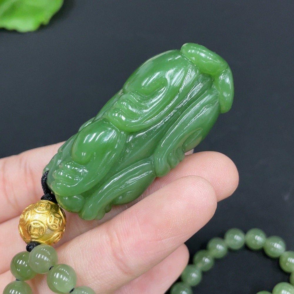 H29325465 Hetian Jade Pendant Pixiu Non-Gold Total Weight Approx. (Incl. Chain) 76.9g