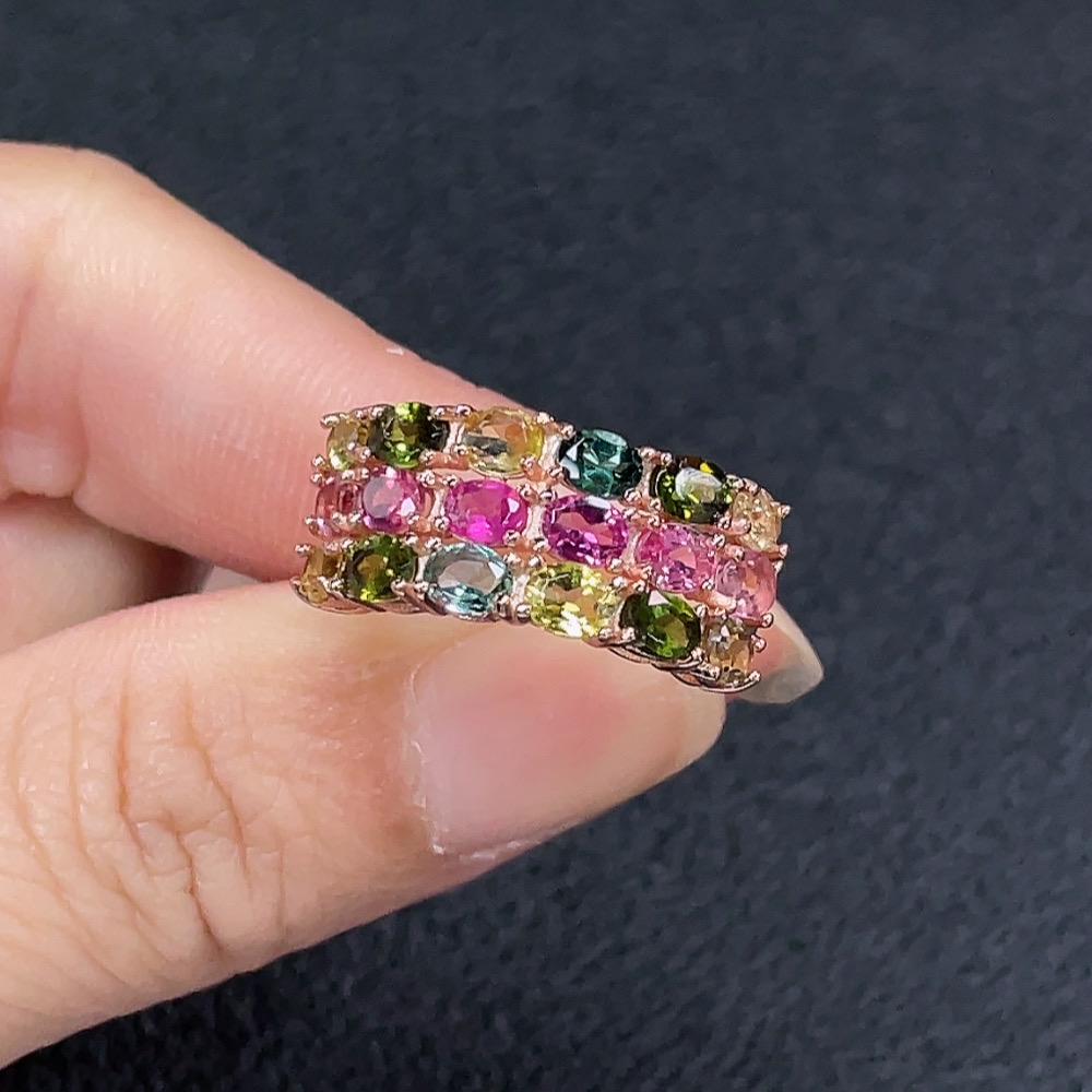 C34990420 Tourmaline Ring Non-Gold Adjustable Shank Total Weight Approx.3.66g Stone Size Approx.3.2*2.3mm