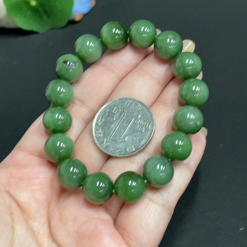 H31659266 Hetian Jade Bracelet Approx.11.6 mm Total Weight Approx.41.5g