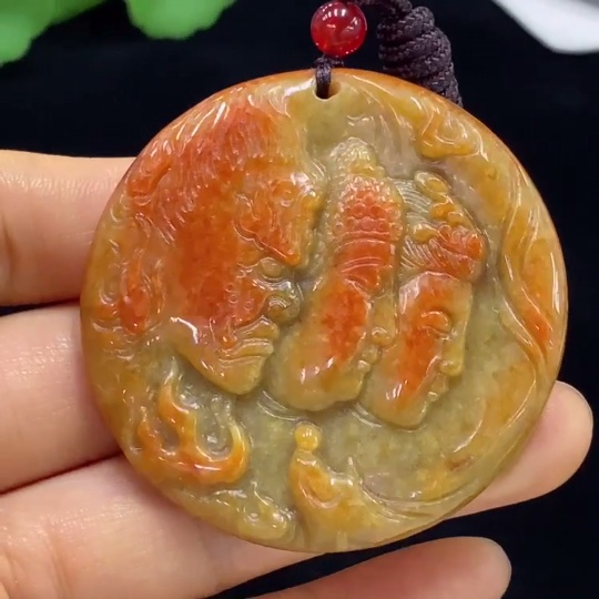 F34025780 Jadeite Pendant of a Moment's Thought