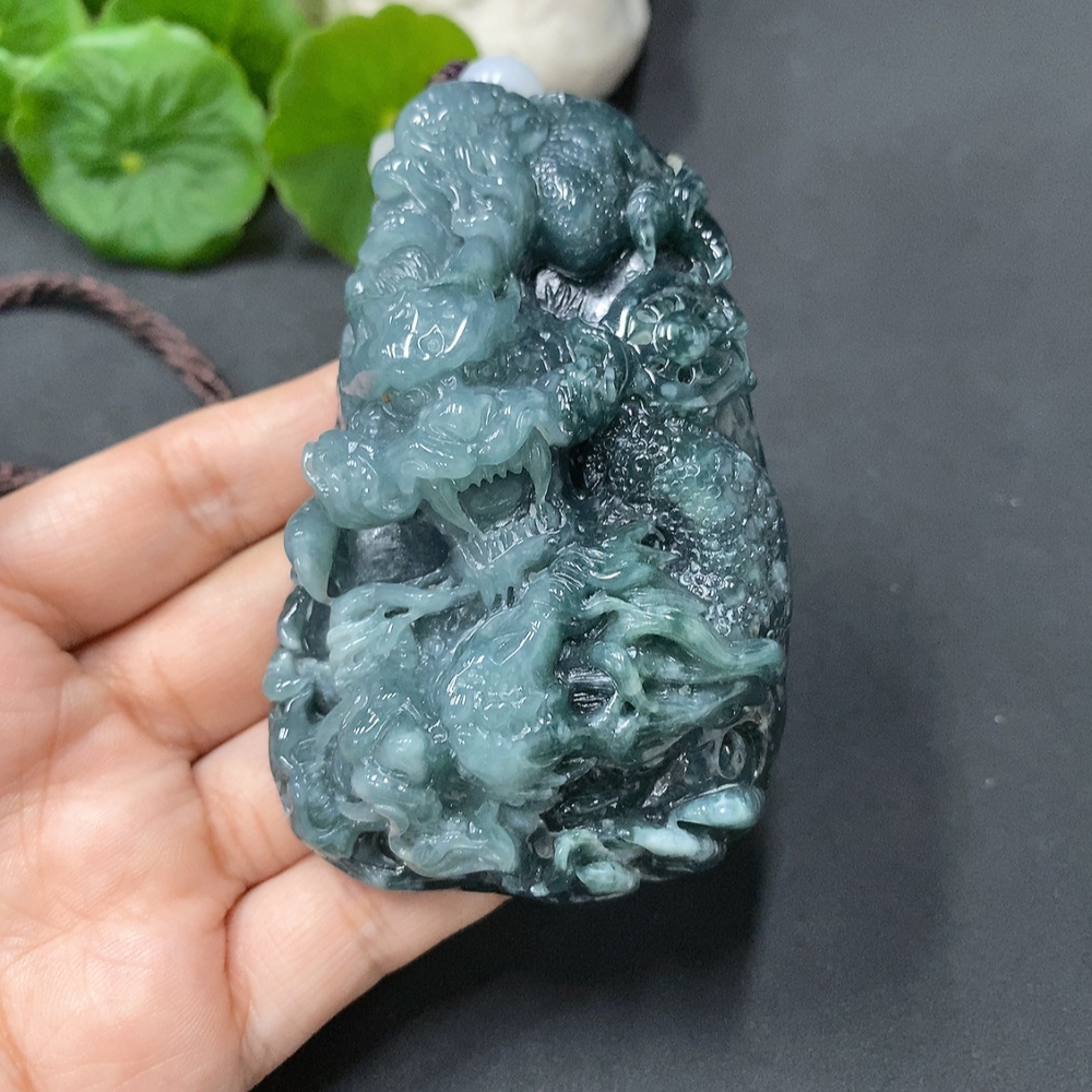 F13483937 Jadeite Hand-held Ornament Dragon Pendant