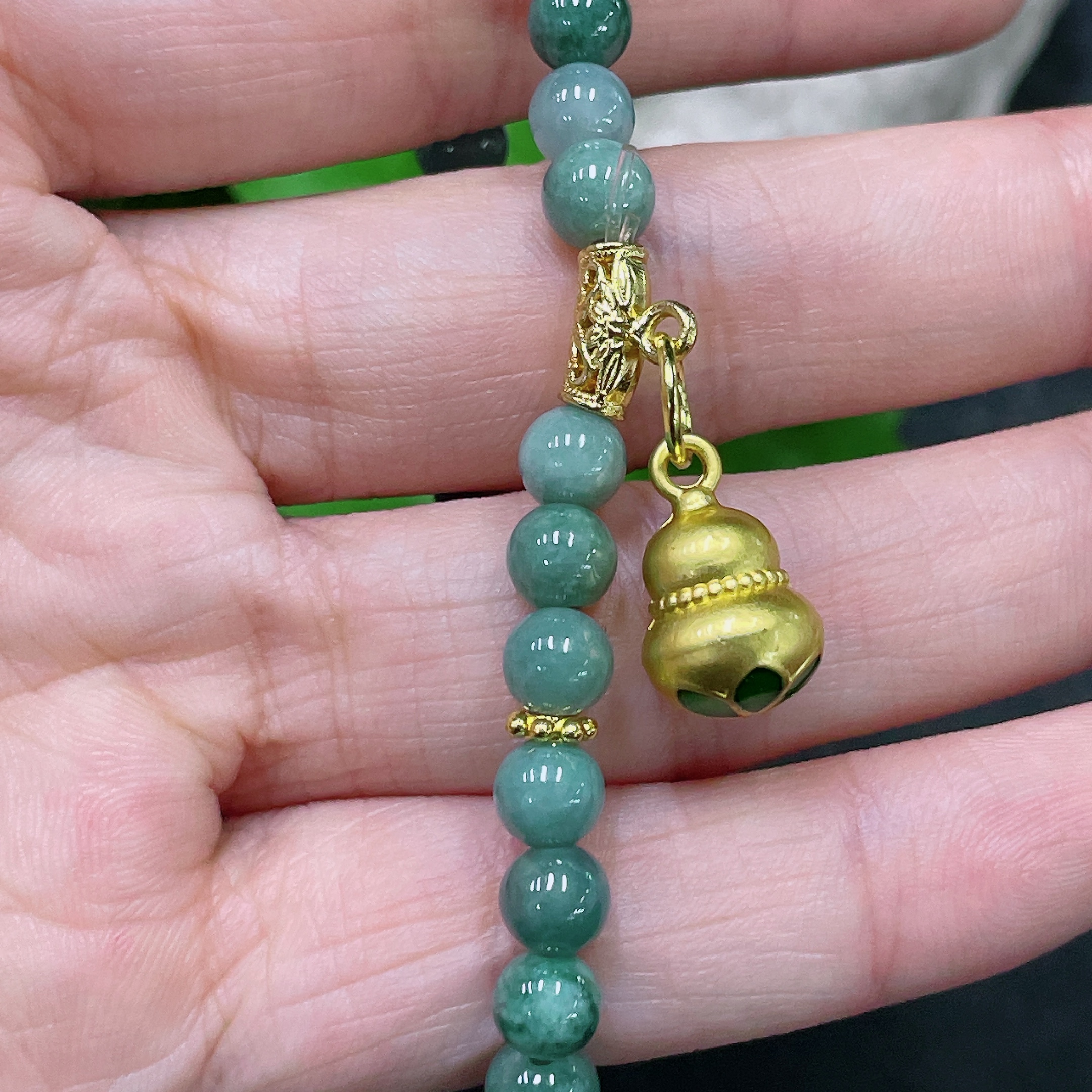 F32748453 Jadeite Bracelet Non-Gold Total Weight Approx.13.88g Size About 6mm