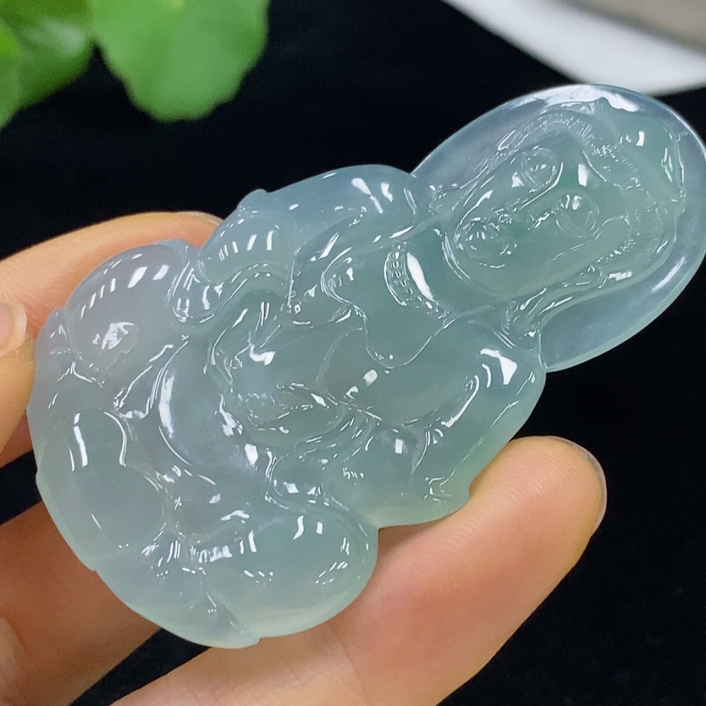 F35095285 Jadeite Guanyin Pendant Total Weight Approx. 26.33g