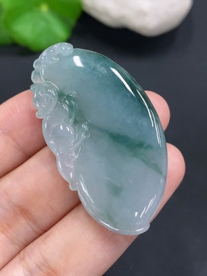 F30451047 Jadeite Fu Gua Pendant, Total Weight Approx. 14g