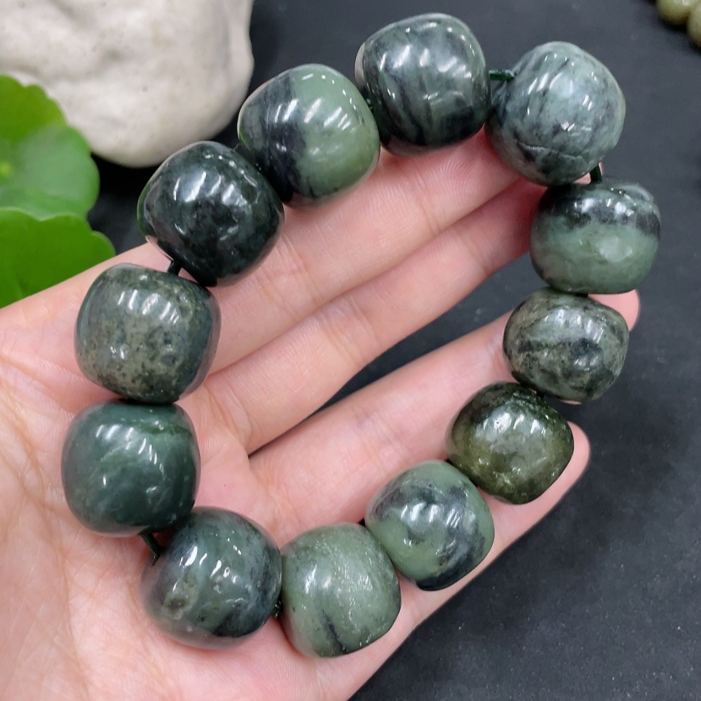 H30538458 Hetian Jade Bracelet Approx.17mm Total Weight Approx.109.3g