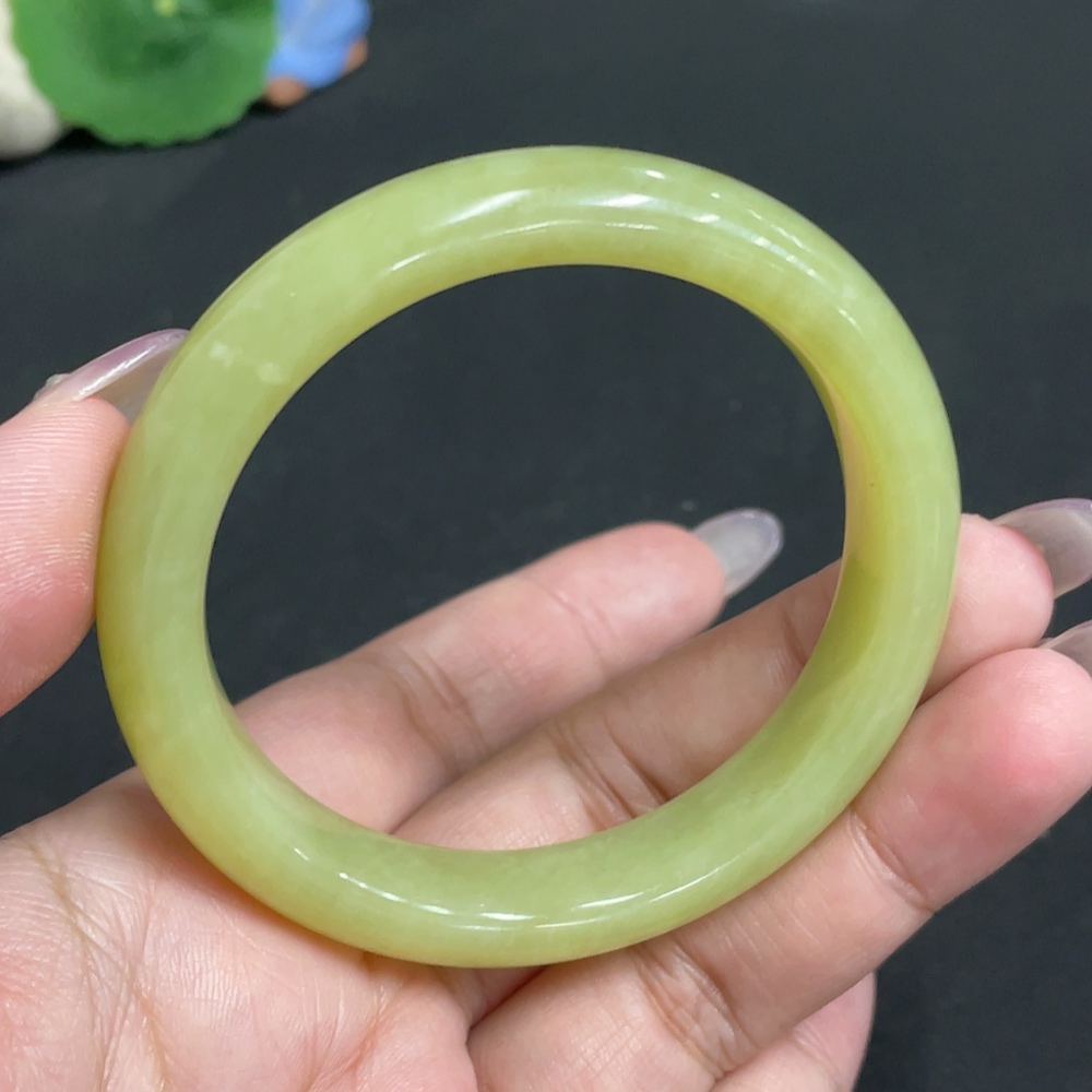 H34956808 Hetian Jade Round Bracelet Size 54.2 Total Weight Approx. 44.6g
