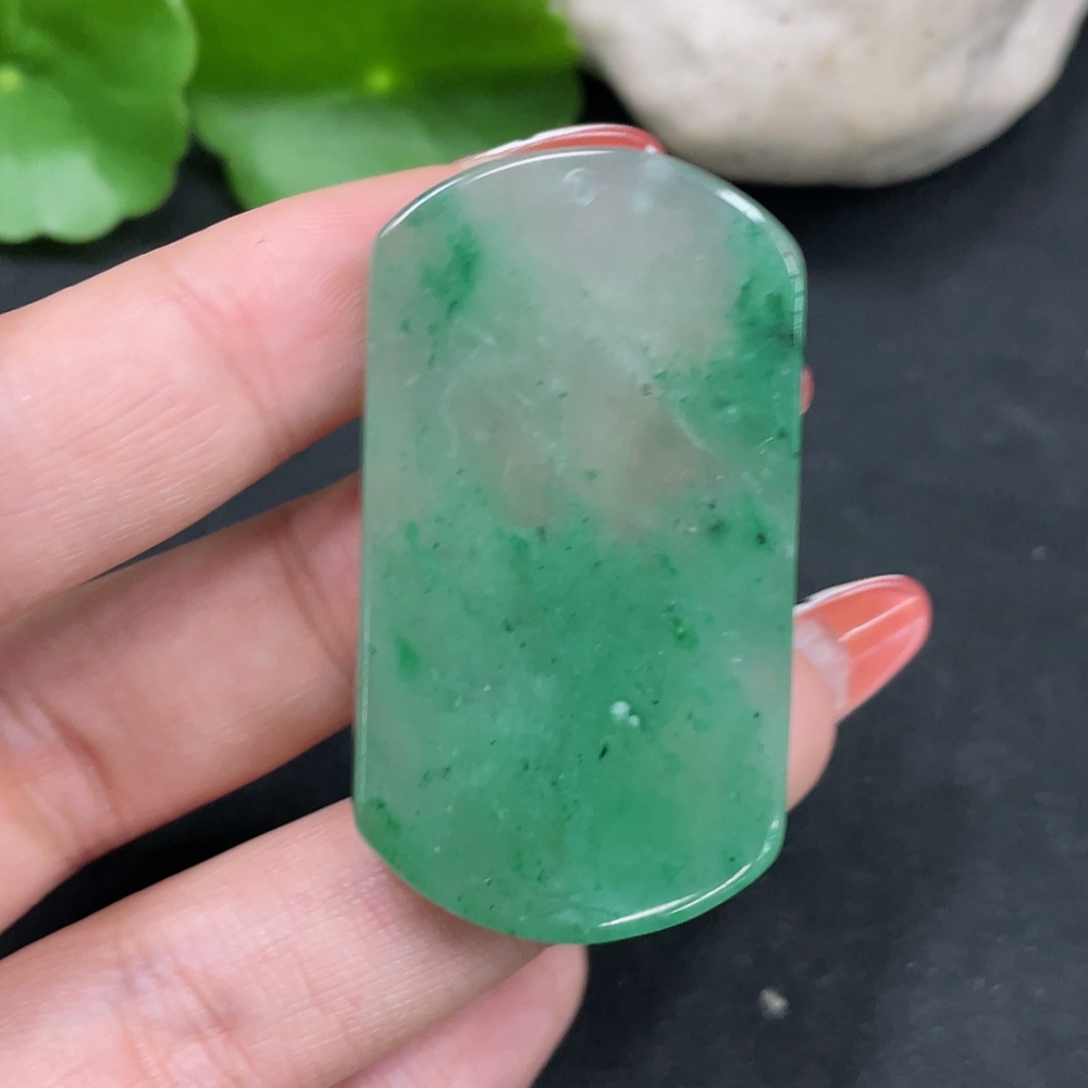H35084303 African Emerald (Dulong Jade) Pendant