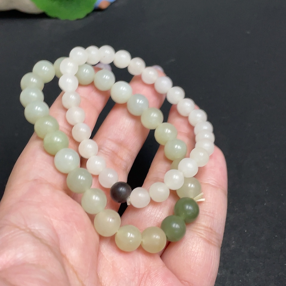 H33846607 Hetian Jade Bracelet Approx. 7.9mm Total Weight About 30.8g