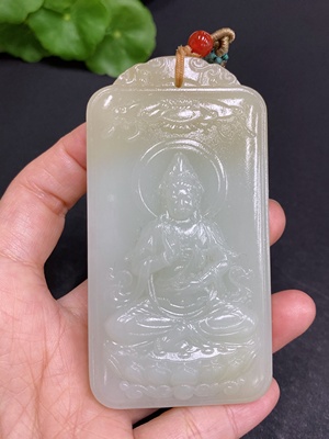 H33938367 Hetian Jade Pendant Guanyin Total Weight (including rope) 121.2g