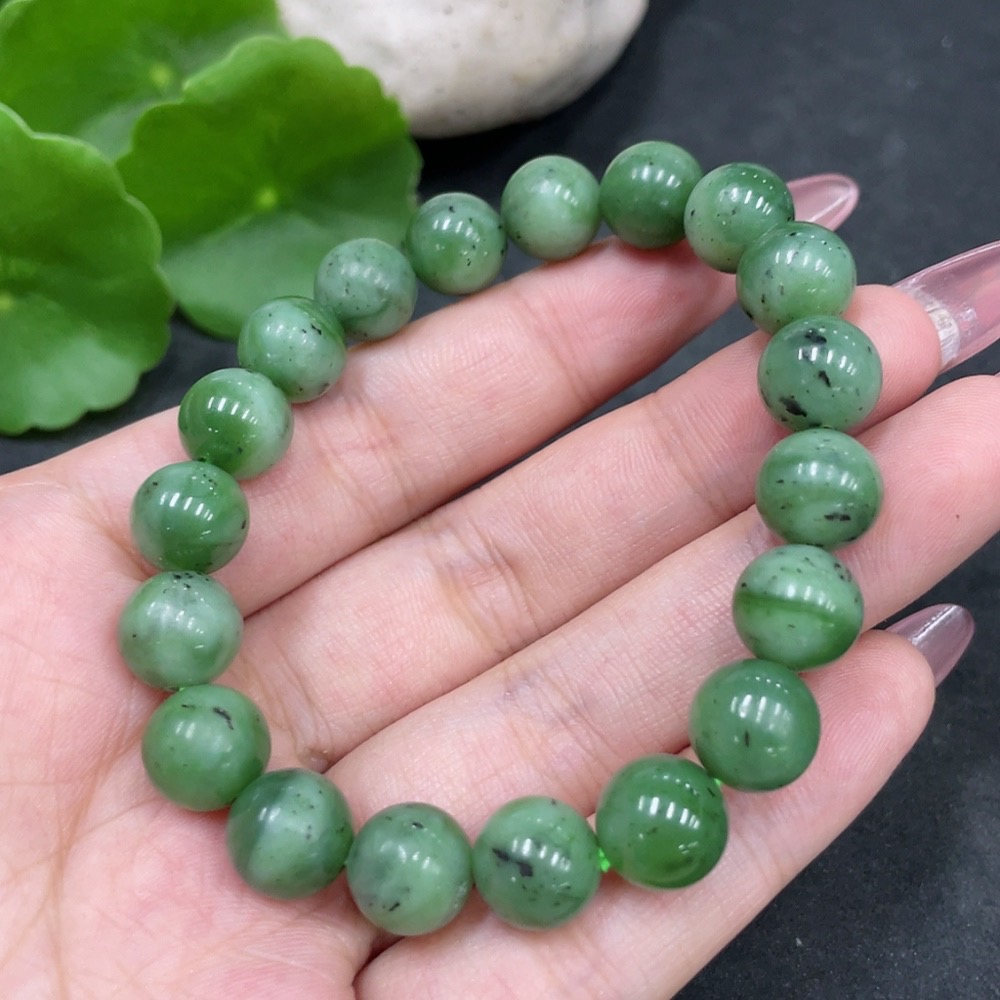 H33896454 Hetian Jade Bracelet Approx. 9.5mm Total Weight Approx. 27.2g