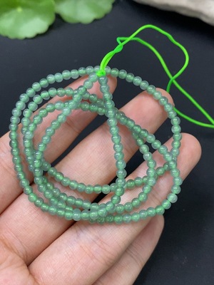 F24811242 Jadeite Bead Necklace Approx. 3mm Total Weight Approx. 7.34g