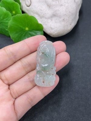 F41856754 翡翠挂件如意 货品总约重7.24g