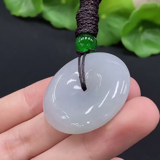 F35091002 Jadeite Safety Buckle Pendant with Non-A Grade Beads, Total Weight Approx. 18.96g