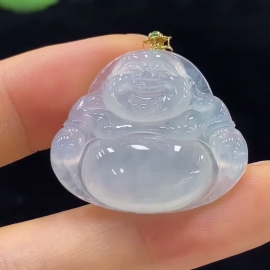 F34024852 Jadeite Buddha Pendant 18k Total Weight Approx. 6.11g