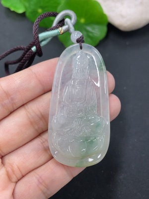 F41934593 翡翠挂件阿弥陀佛 货品总约重 含绳17.25g