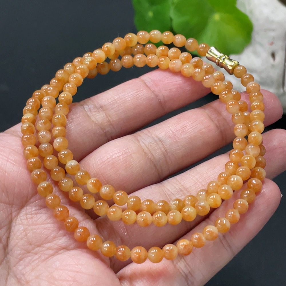 F34018783 Jadeite Bead Necklace Approximately 4.1mm Total Weight About 17.89g Color Origin Undetermined