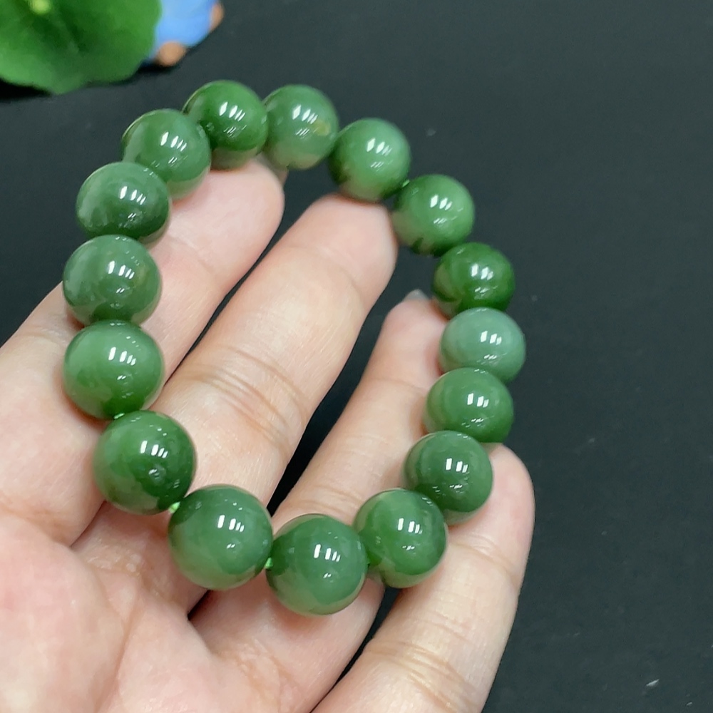 H31659266 Hetian Jade Bracelet Approx.11.6 mm Total Weight Approx.41.5g