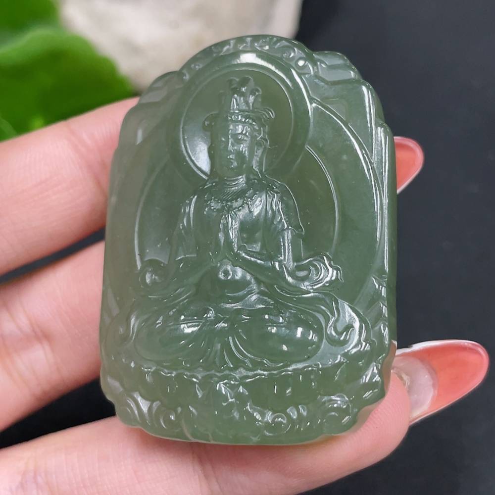 H35083915 Hetian Jade Pendant Guanyin Total Weight Approx. 35.2g