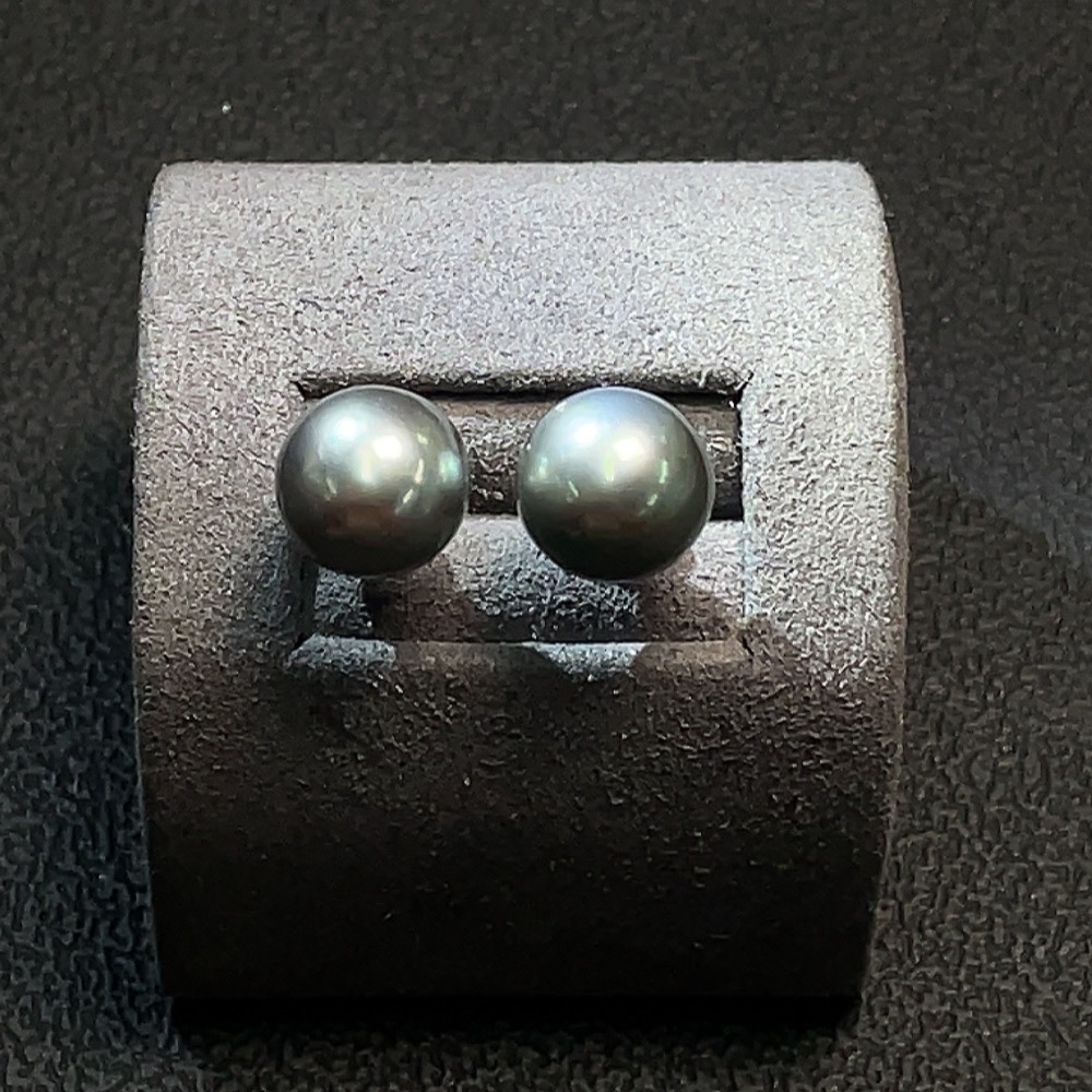C24711468 Seawater pearl ear studs, non-gold setting, approx. 10mm, total weight about 3.41g, color origin undetermined