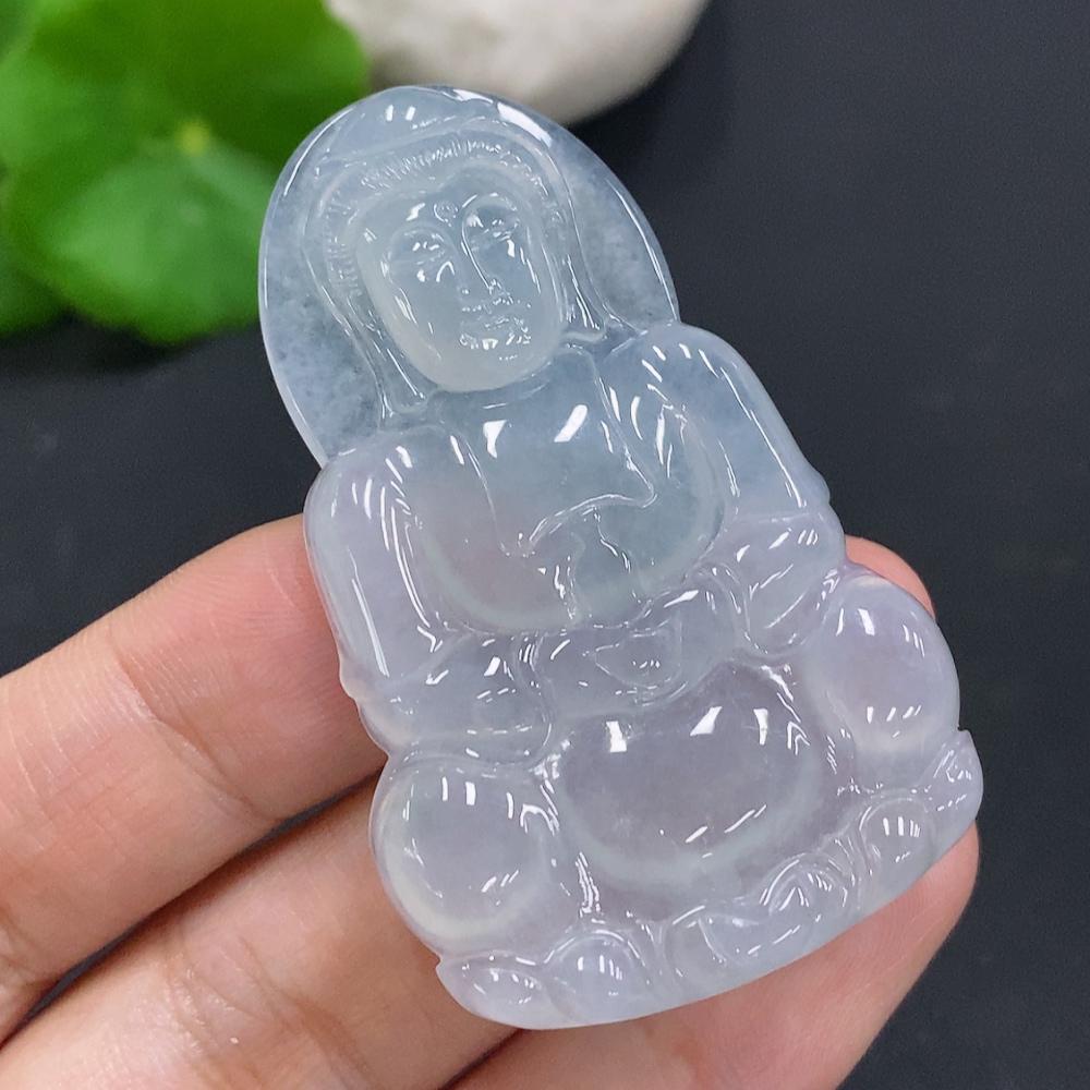 F30451386 Jadeite Guanyin Pendant, Total Weight Approx. 16.2g