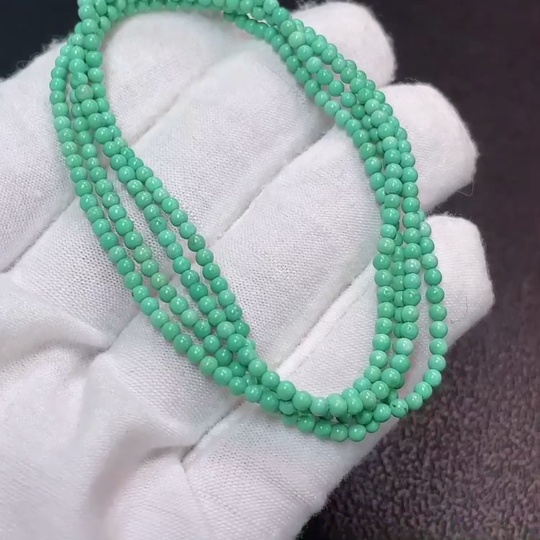 C32786190 Turquoise Beaded Necklace Color Origin Undetermined Contains Other Mineral Components Total Weight Approximately 5.33g Size About 2.2mm