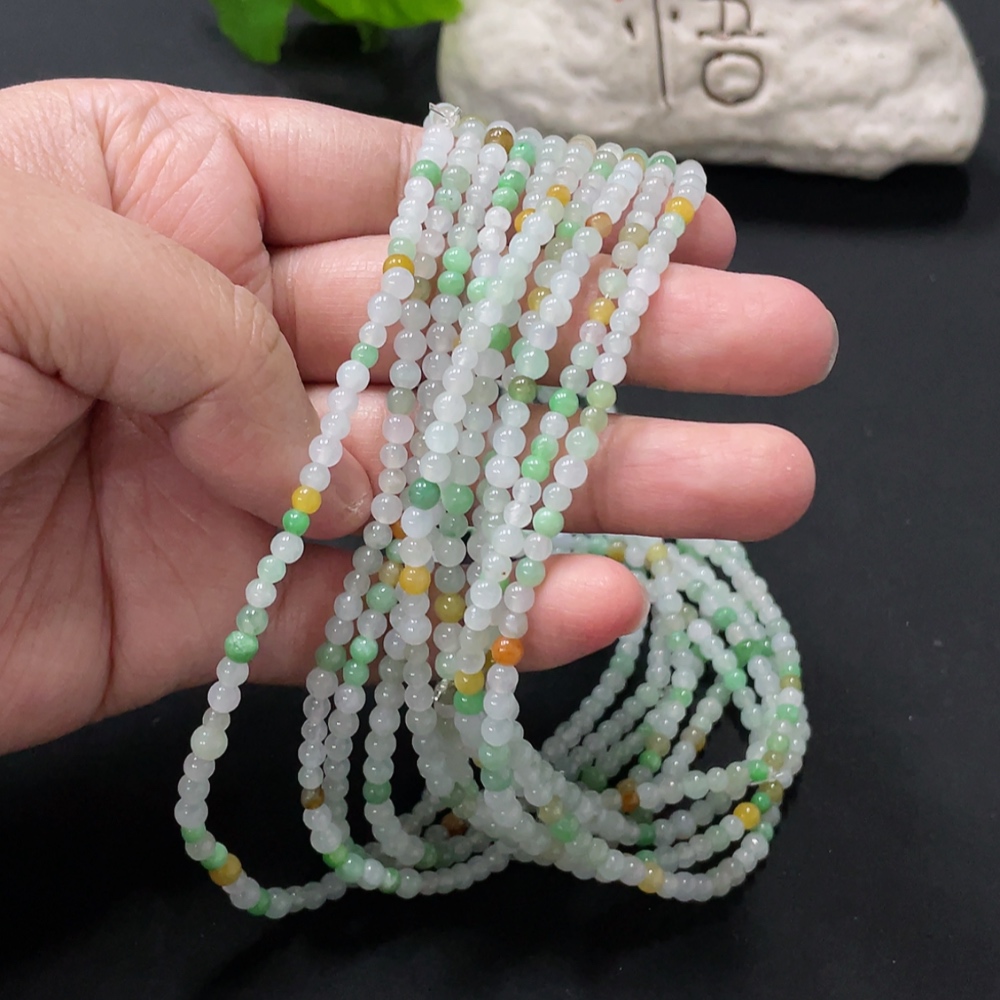 F35080967 Jadeite Bead Necklace approx. 3.7mm