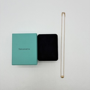 S43097702 9.8新 蒂芙尼 Tiffany Elsa Peretti Bean design 18K玫瑰金小金豆项链 链长19cm 附件盒子 克重3.43g