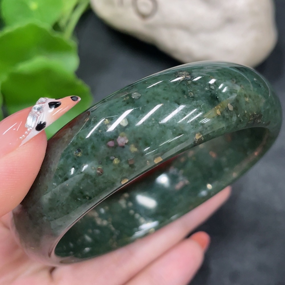 H34960946 Hetian Jade Round Bracelet Size 60.5 Total Weight Approx. 76.5g