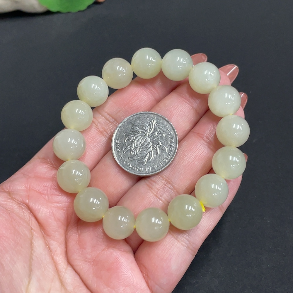 H34973161 Hetian Jade Bracelet, Approx. 12.1mm, Total Weight Approx. 42.7g