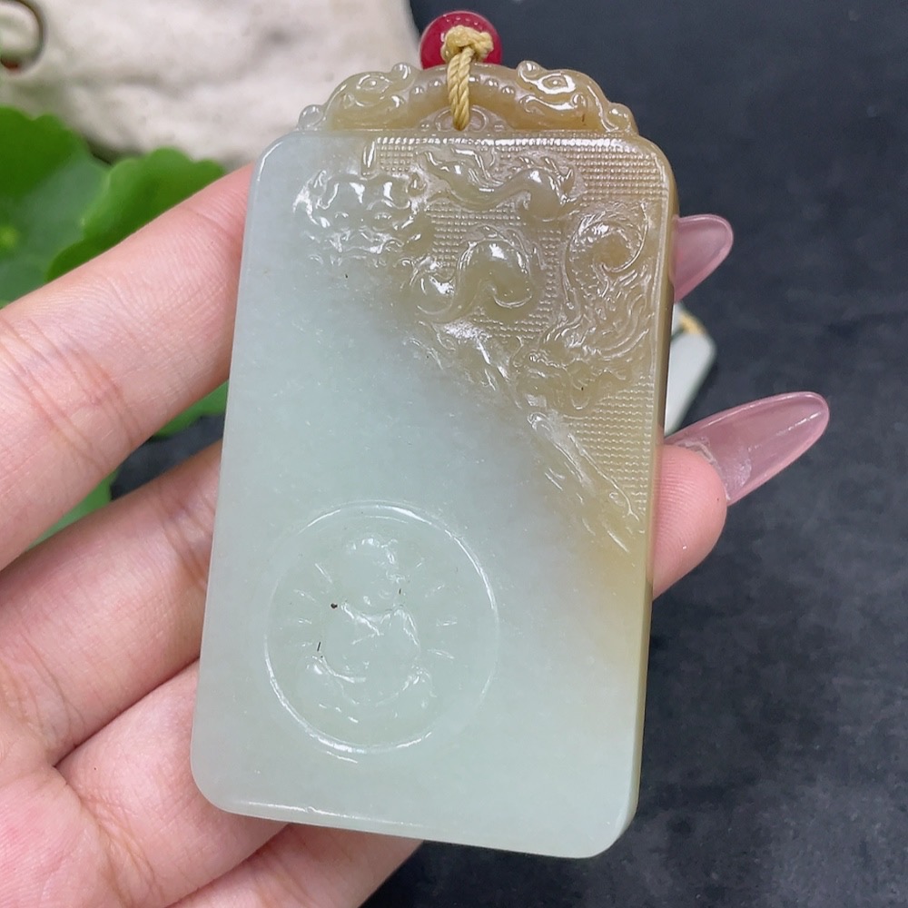 H33886297 Hetian Jade Pendant Amitabha Buddha with Non-Hetian Jade Beads Total Weight Approx. 95.5g (Incl. Chain)