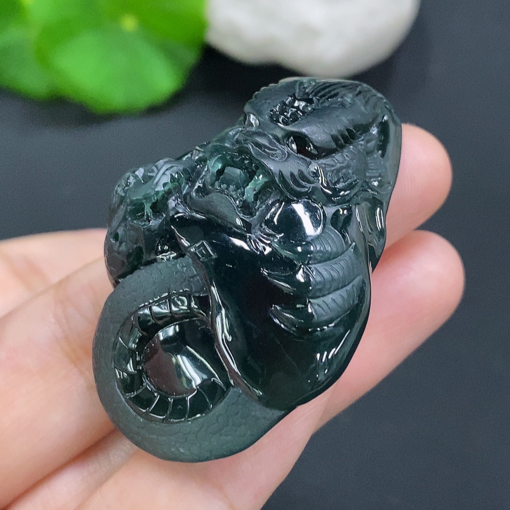 F28192182 JadeiteDragon Pendant Total Weight About 27g