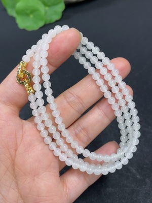 H42961259 和田玉珠链  非金  卡3.8mm左右  货品总重约15.3g