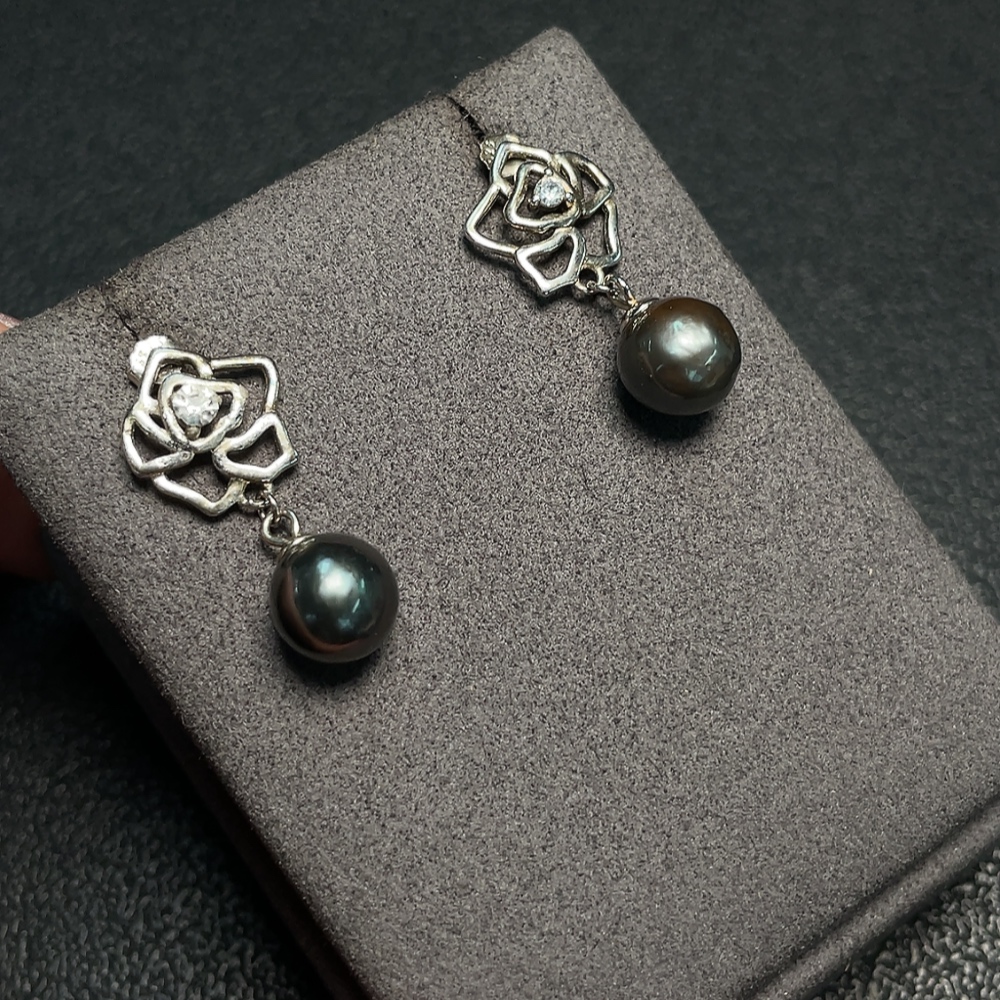 C34008980 Seawater Pearl Earrings Non-Gold Total Weight Approx. 3.76g Size About 9.2mm