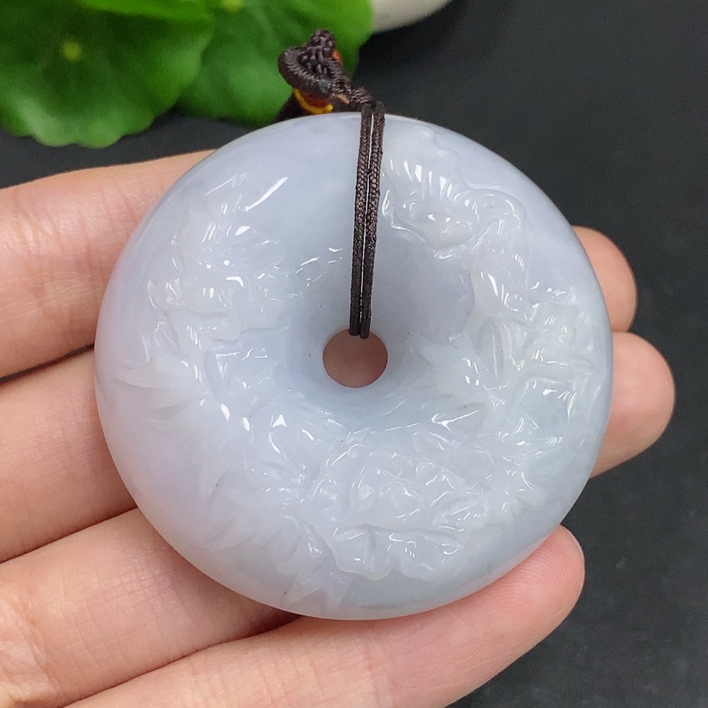 F33933663 Jadeite Safety Pendant Total Weight Approx. 72.5g (Including Rope Weight)