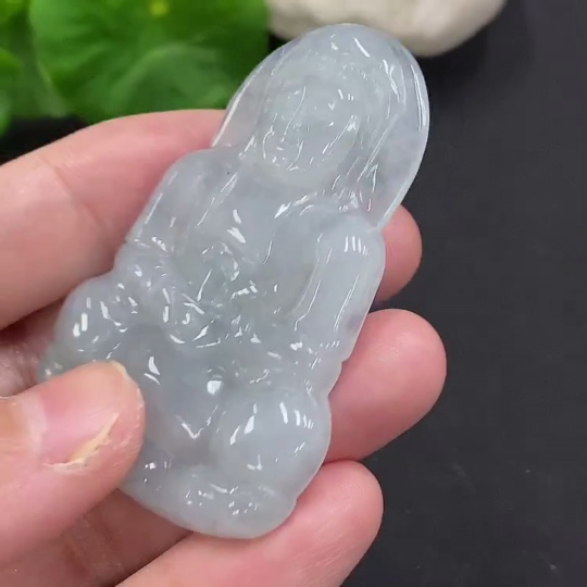 F33856717 Jadeite Guanyin Pendant, Total Weight Approx. 20.4g