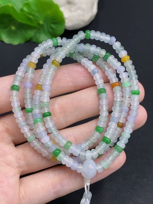 F30556366 Jadeite Bead Necklace Approx. 4.3mm Total Weight Approx. 28g Color Origin Undetermined