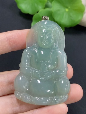 F46519848 翡翠挂件观音 非金 货品总约重22.27g