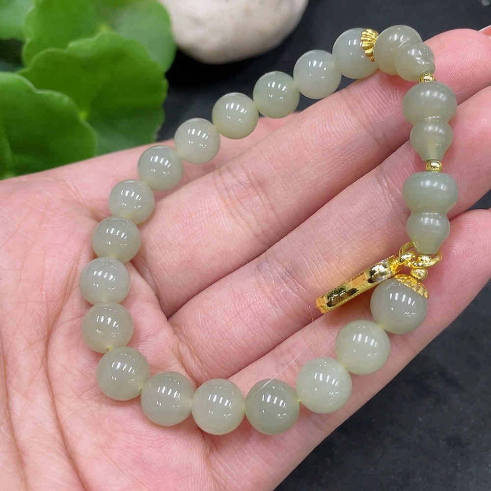 H34015933 Hetian Jade Bracelet, Approx. 7.8 mm, Total Weight Approx. 18.5g, Non-Gold